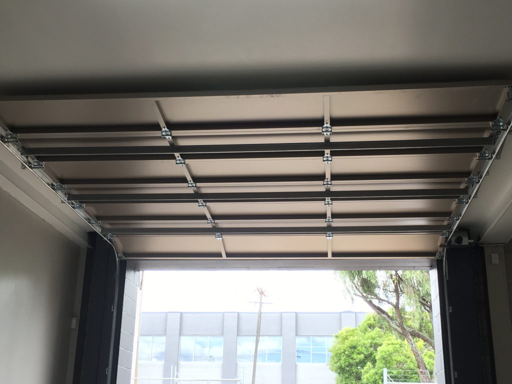 Open Aluminium Garage Door Frame Internal Face