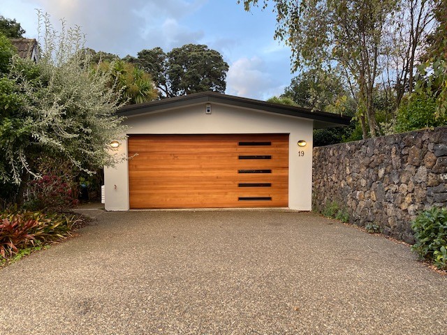 Custom Window Cedar Garage Door