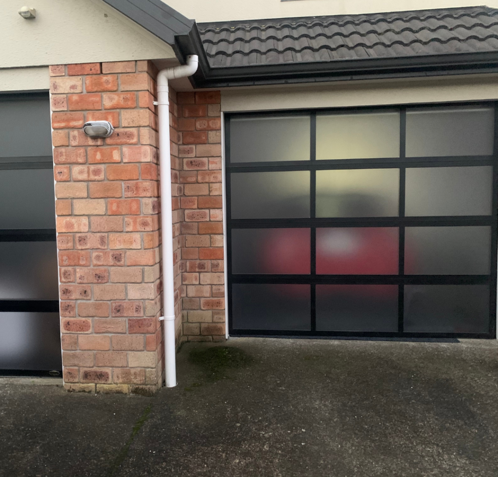 Satin Crystal Plexiglass Garage Door