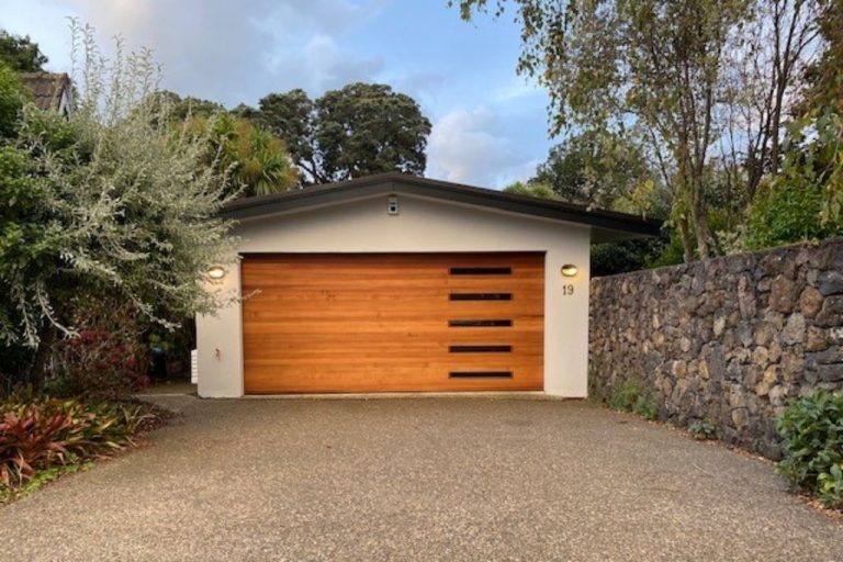 Custom Window Cedar Garage Door