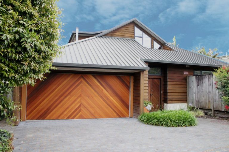Herringbone Cedar Garage Door