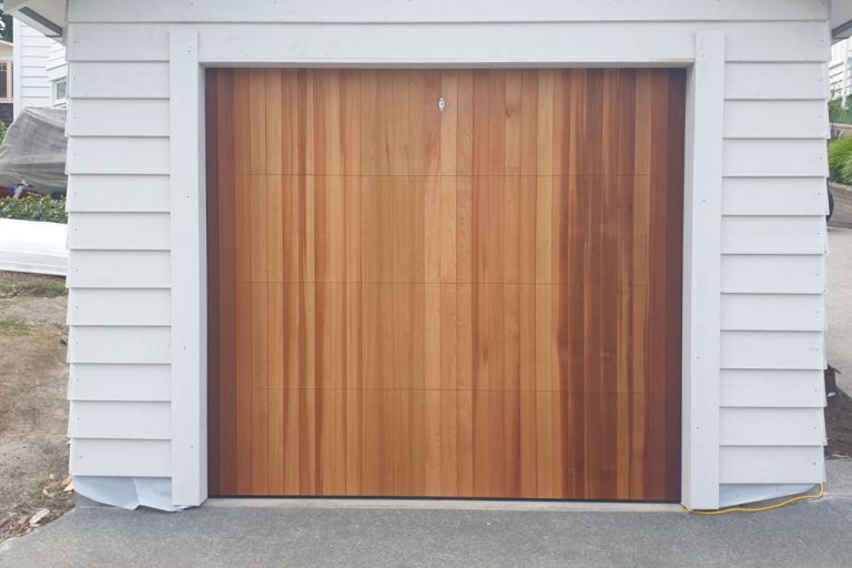 Vertical TGV Cedar Garage Door