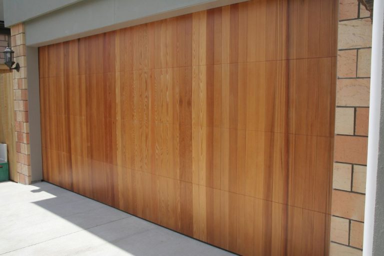 Vertical TGV Cedar Garage Door
